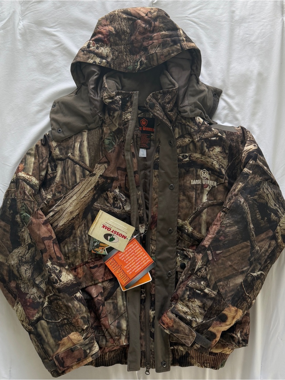 Mossy Oak Camouflage Hooded Field Jacket - Brown/Green
